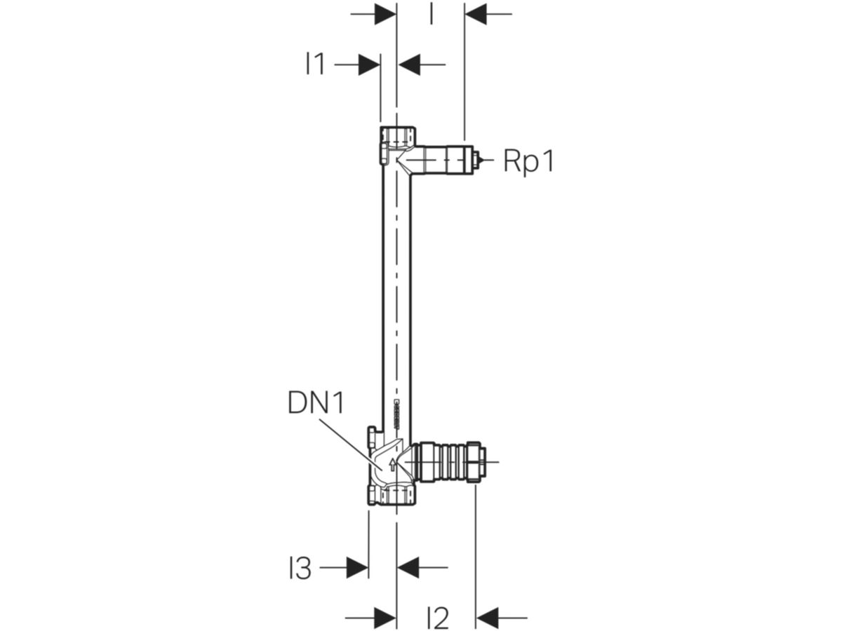 Geberit Duofix-Wasserstrecke 3/4" - Kompakteinheit