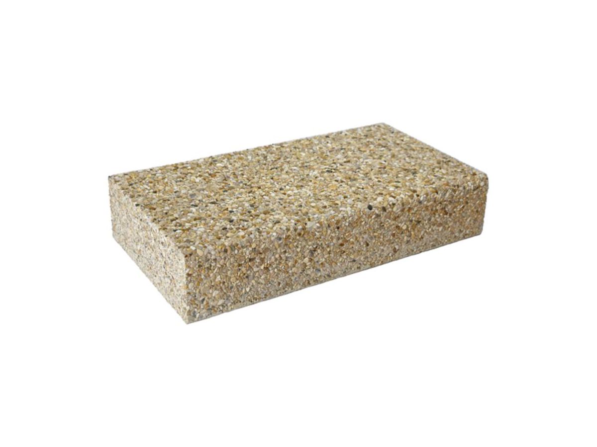 Blockstufen CASTELLO 40 x 15 cm - Bressane (gelb), Waschbeton 5-10 mm