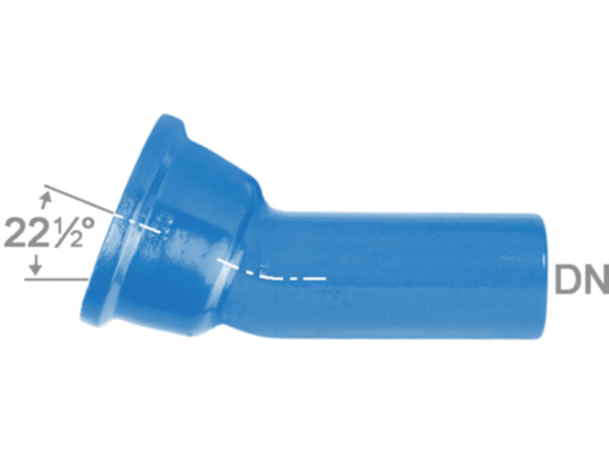 Hochdruckguss Bogen 22° - Fig. 2824, Steckmuffe und Spitzende