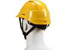 Kara-Helm mit Brille, gelb - EN 397 Kat. II und EN 166