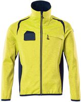 Fleecepullover mit Reissverschl. Gr. 2XL - hi-vis gelb/schwarzblau, 94%PES/6% EL