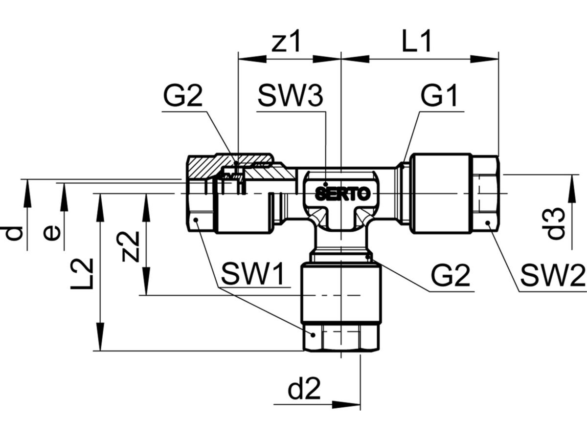 T-Verschraubung Serto Nr. 3021