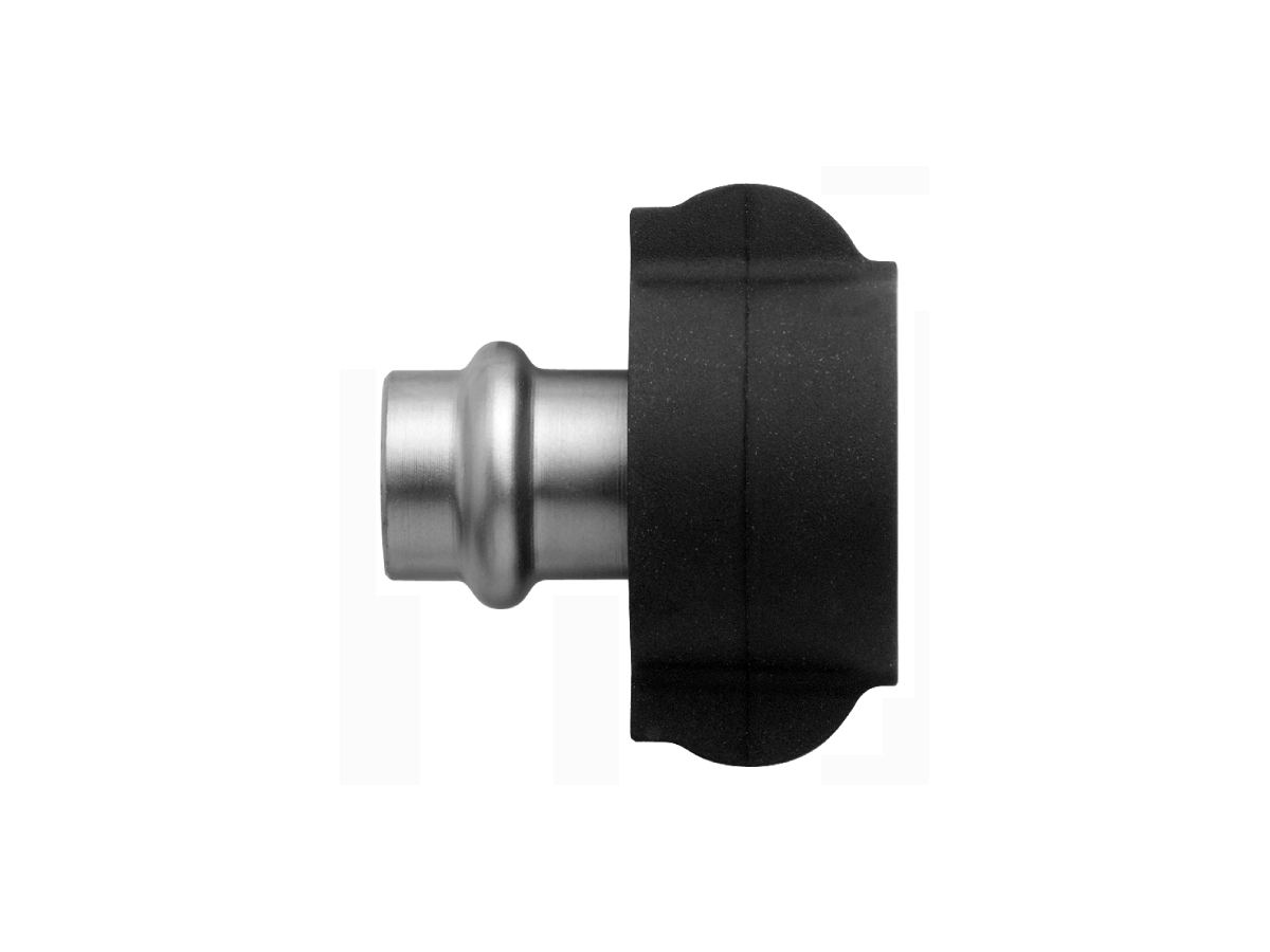 Optipress-Inox-Übergang mit IG - mit Verdrehnocken und Schallschutz