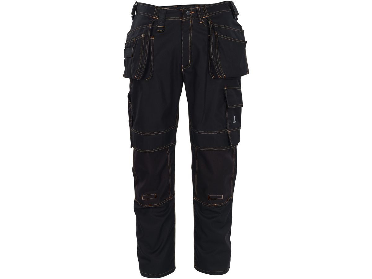 Almada Bundhose schwarz, Gr. 82C50 - 65% Poly./35% Baum. Kontrastnähte orange