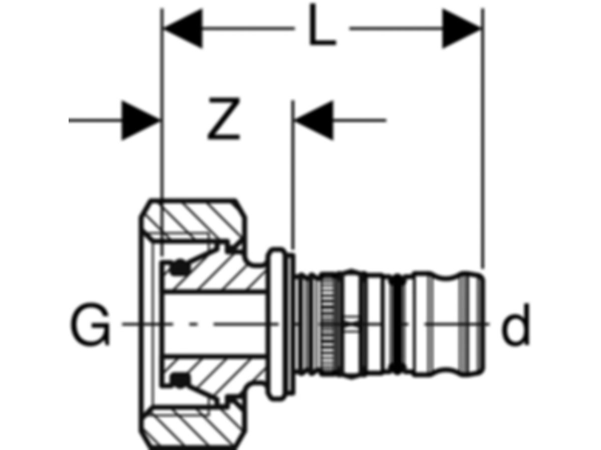 Geberit Mepla-Verteilerabgang 16x3/4" - gerade