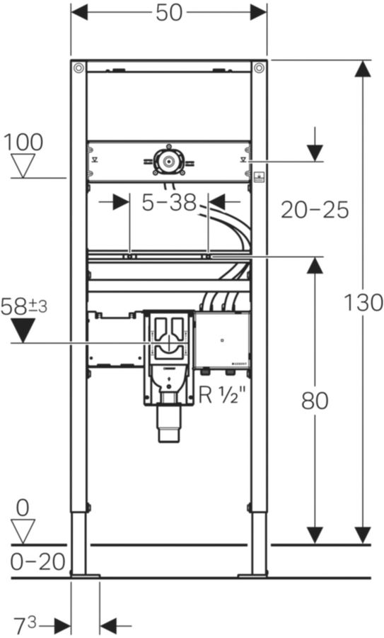 Geberit Duofix Element für Waschtisch - 130 cm Wandarmatur mit Unterputzfunktio