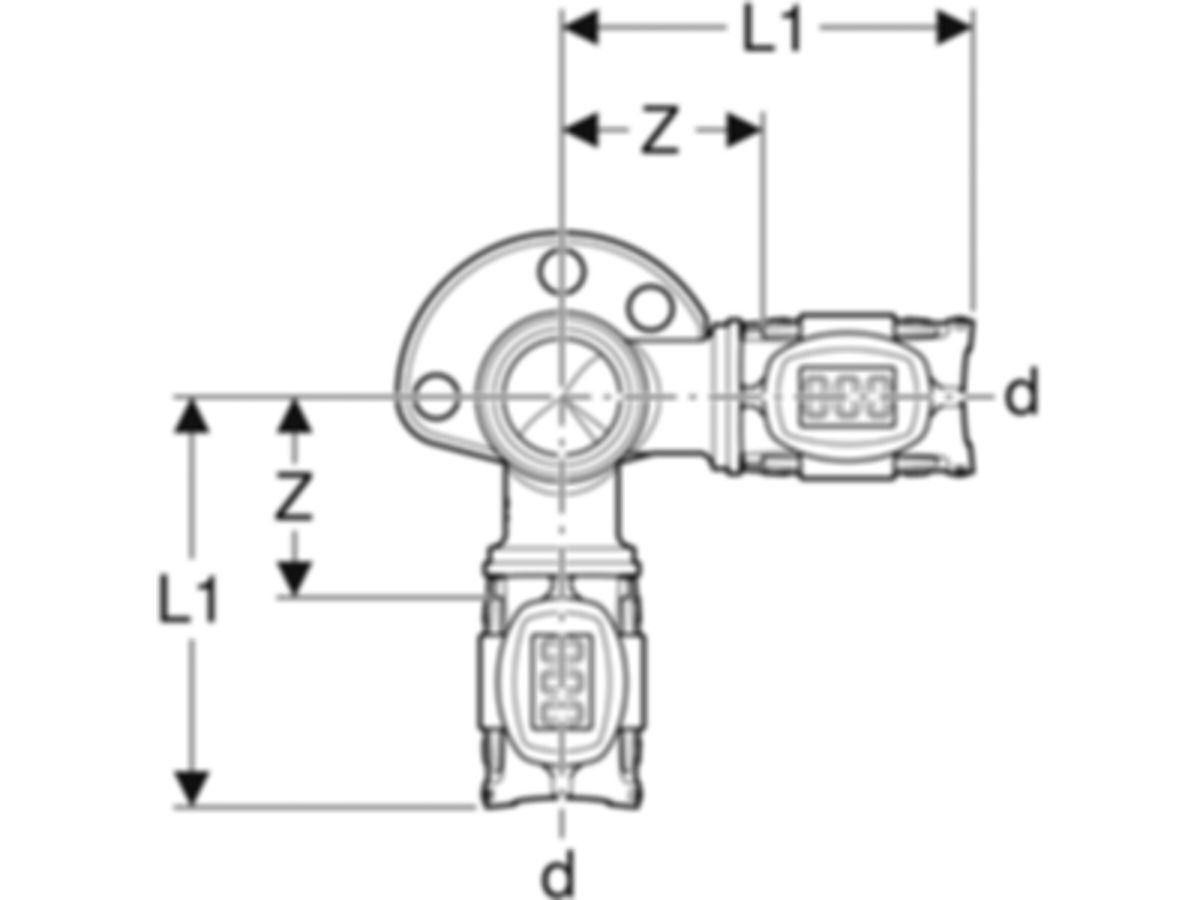 Eckanschlusswinkel 90° - GEBERIT FlowFit