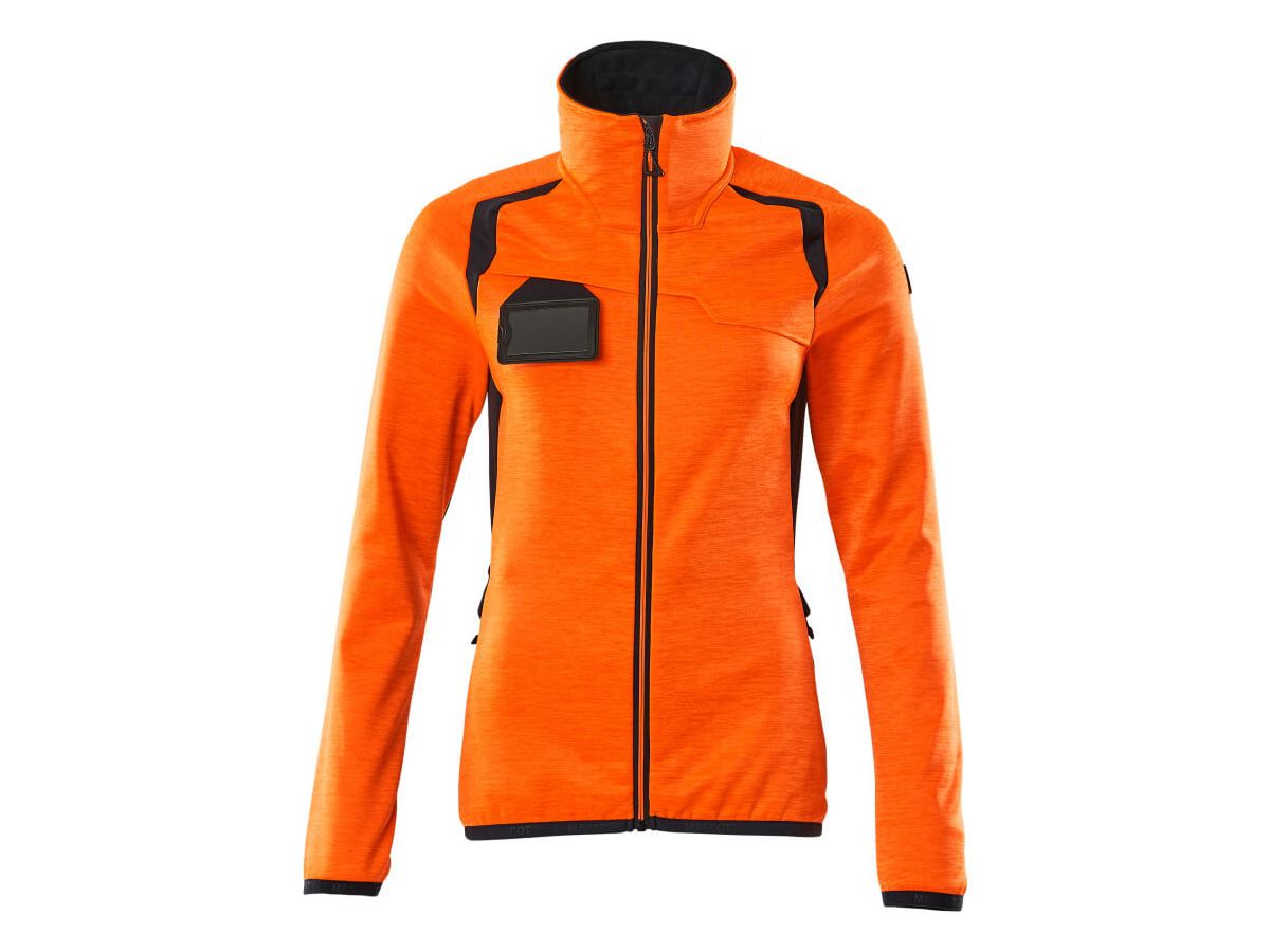 Fleecepullover mit Reissverschl. Gr. 5XL - hi-vis orange/schwarzblau