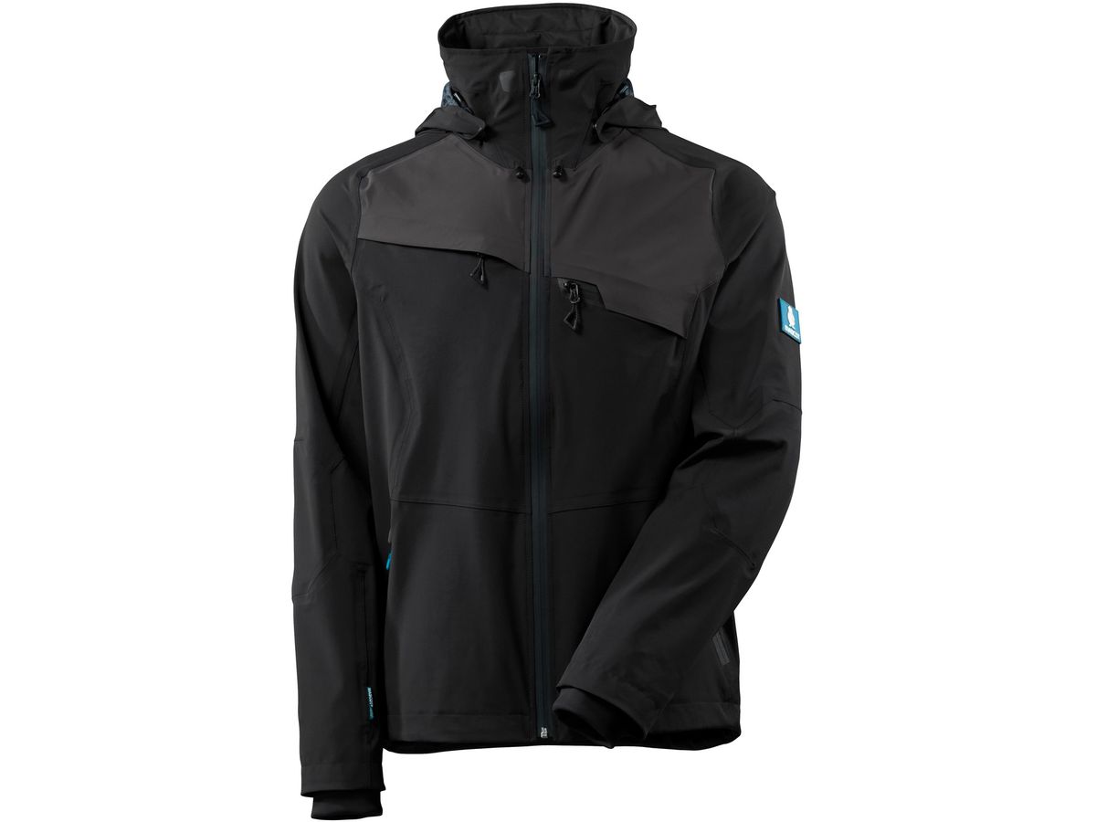 Hard Shell Jacke leicht, Gr. M - schwarz/dunkelanthrazit, 87% PA / 13% EL