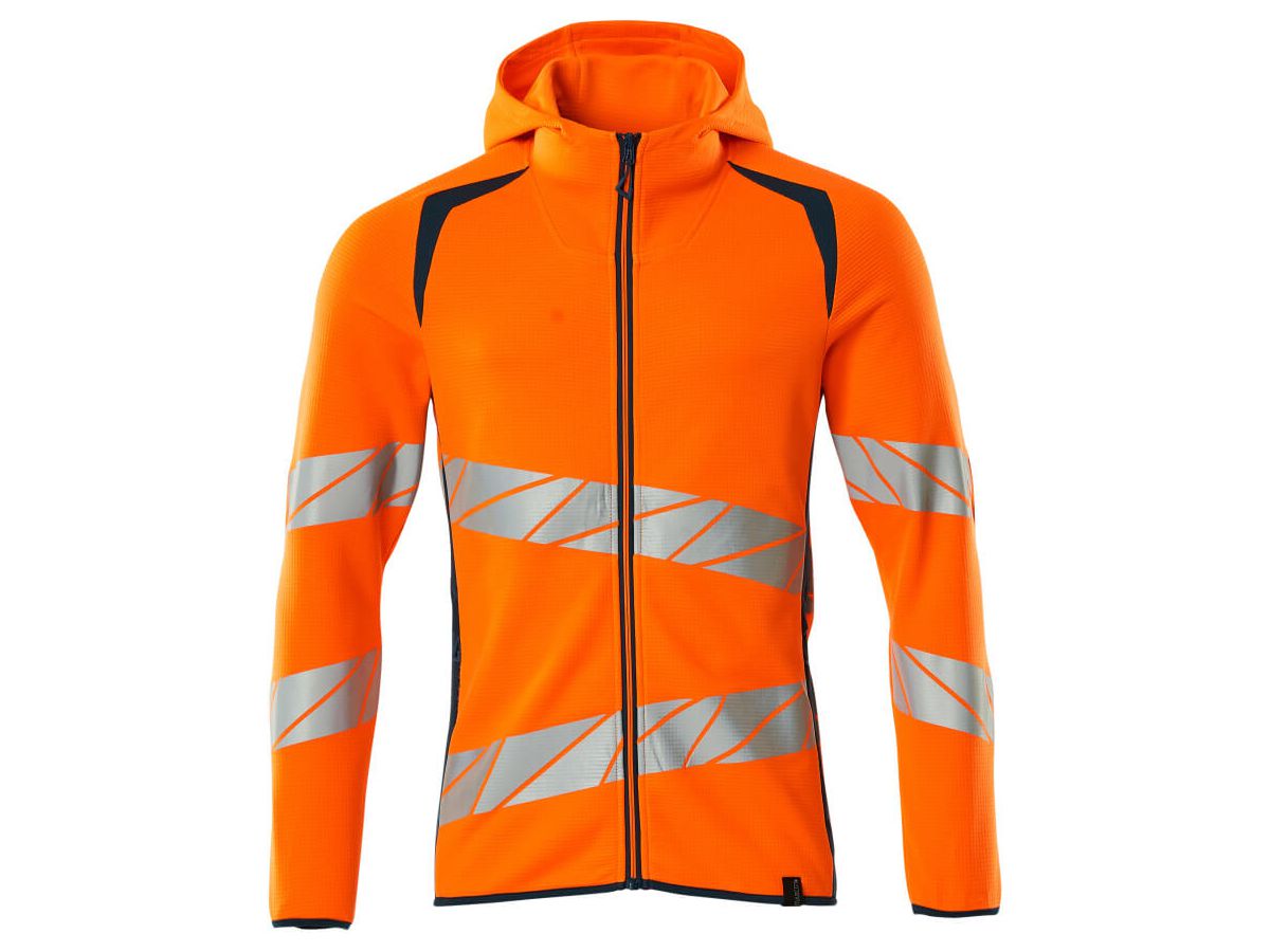 Kapuzensweatshirt, Gr. 5XL - hi-vis orange/dunkelpetroleum