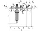Verteilbatterie komplett - ohne Verschraubung, Eingang/Abgänge AG