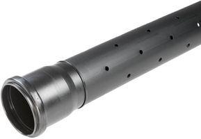 Sickerrohre HDPE gemufft - SN 2-4, Rezyklat, Stangen à 6 m, gelocht