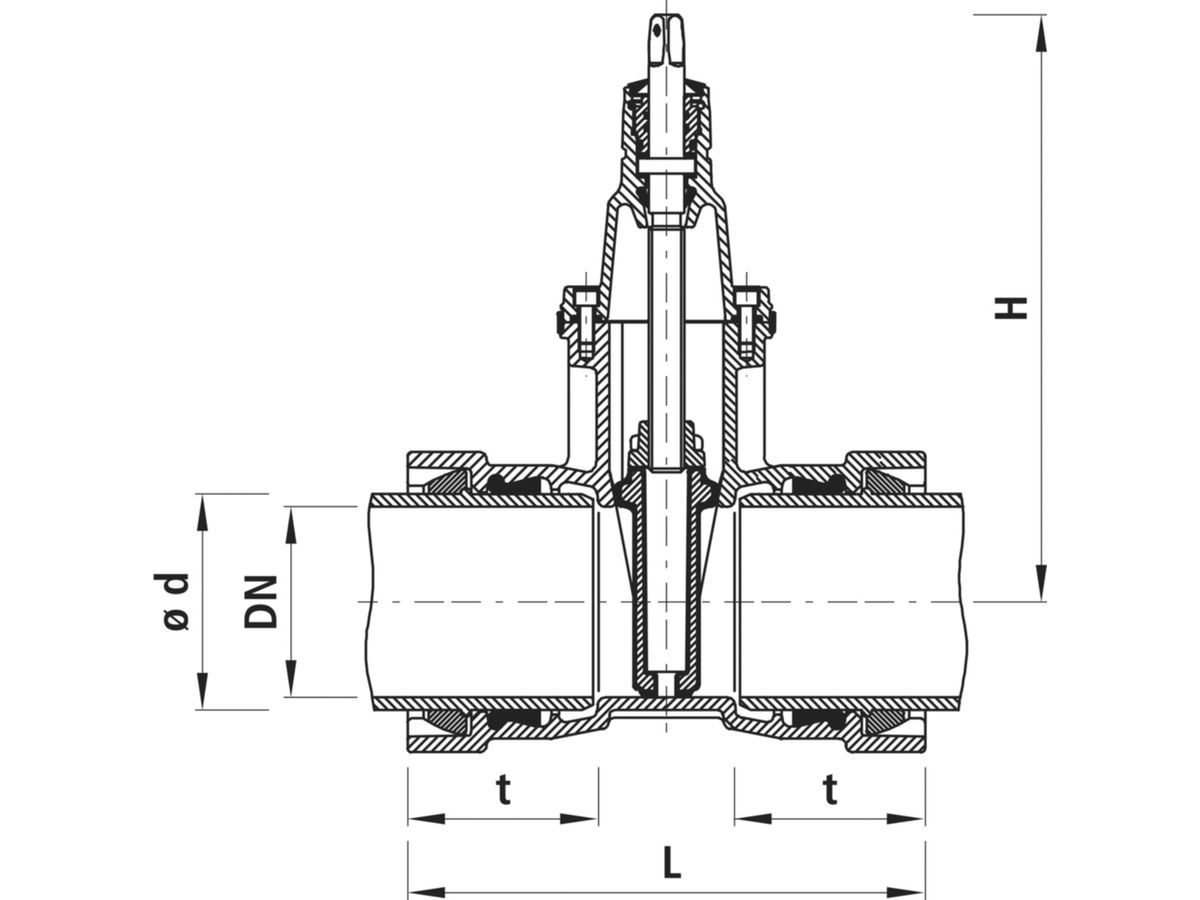Steckmuffen-Schieber BLS PN 16
