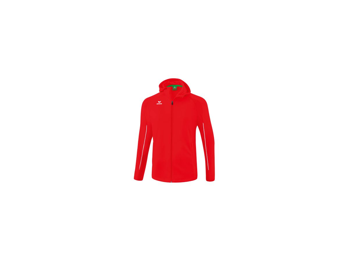 Liga Star Trainingjacke mit Kapuze - Farbe: rot/weiss, 100 % Polyester