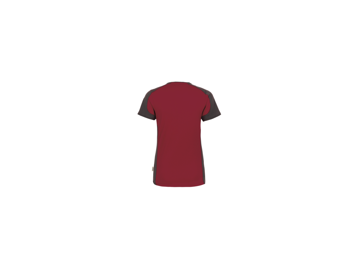 Damen-V-Shirt Co. Perf. XL weinrot/anth. - 50% Baumwolle, 50% Polyester, 160 g/m²