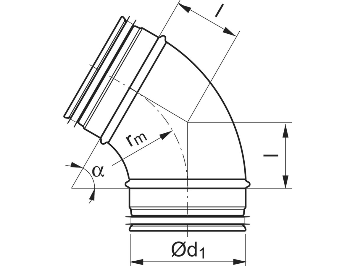 Spiralrohrbogen 60° Safe BU