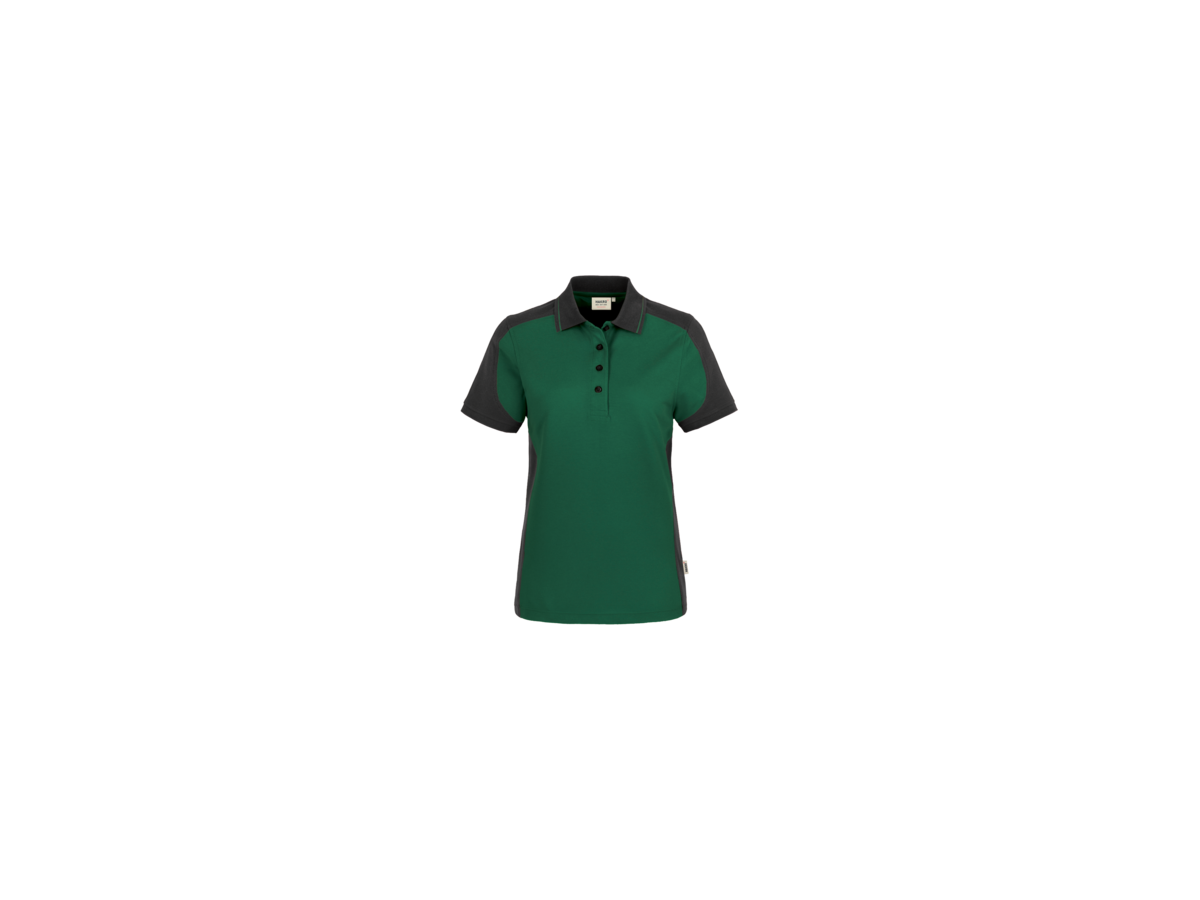 Damen-Polosh. Contr. Perf. S tanne/anth. - 50% Baumwolle, 50% Polyester, 200 g/m²