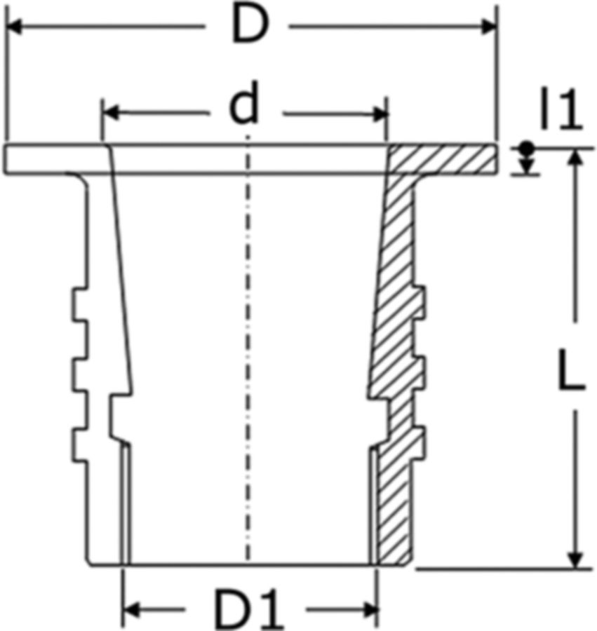 Brunnenablaufventil Unterteil Rotguss - mit Innengewinde und Rillen