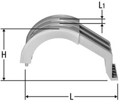 Optiflex Rohrbrücke, 3 Rohrführungen - passend zu Einlegebalken 8750