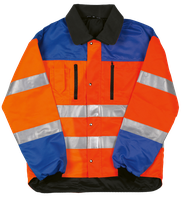 Warnschutz-Jacke leuchtorange/blau - PROFIWORK FEFLEX EN20471