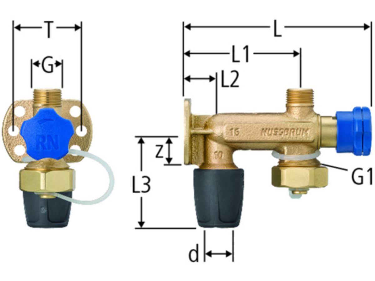 Optiflex prOfix Kombiventil - mit Wandflansch