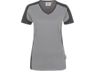 Damen-V-Shirt Contr. Perf. M titan/anth. - 50% Baumwolle, 50% Polyester, 160 g/m²