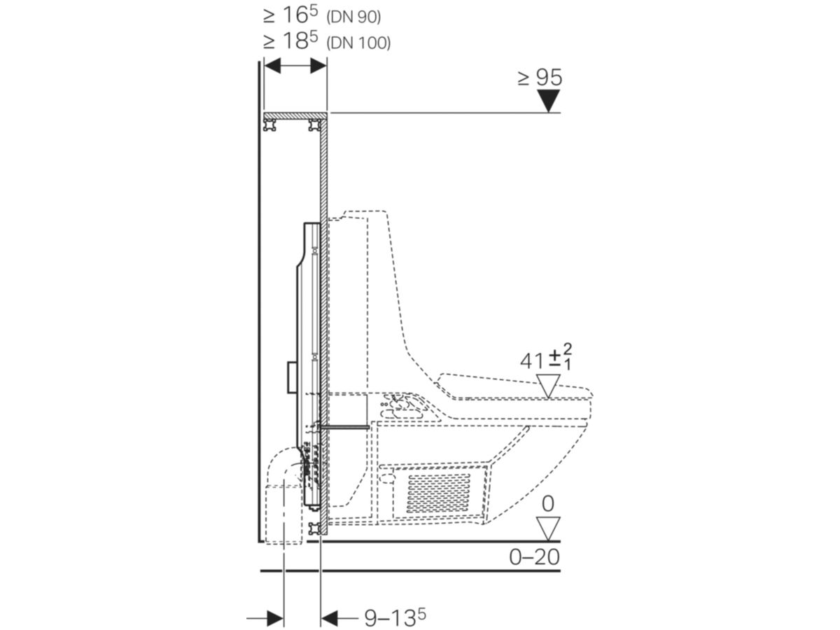 Geberit GIS-Wand-WC-Element - für Zweistückanlagen