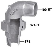 Winkelverschraubung +GF+ 101 verzinkt - flach dichtend