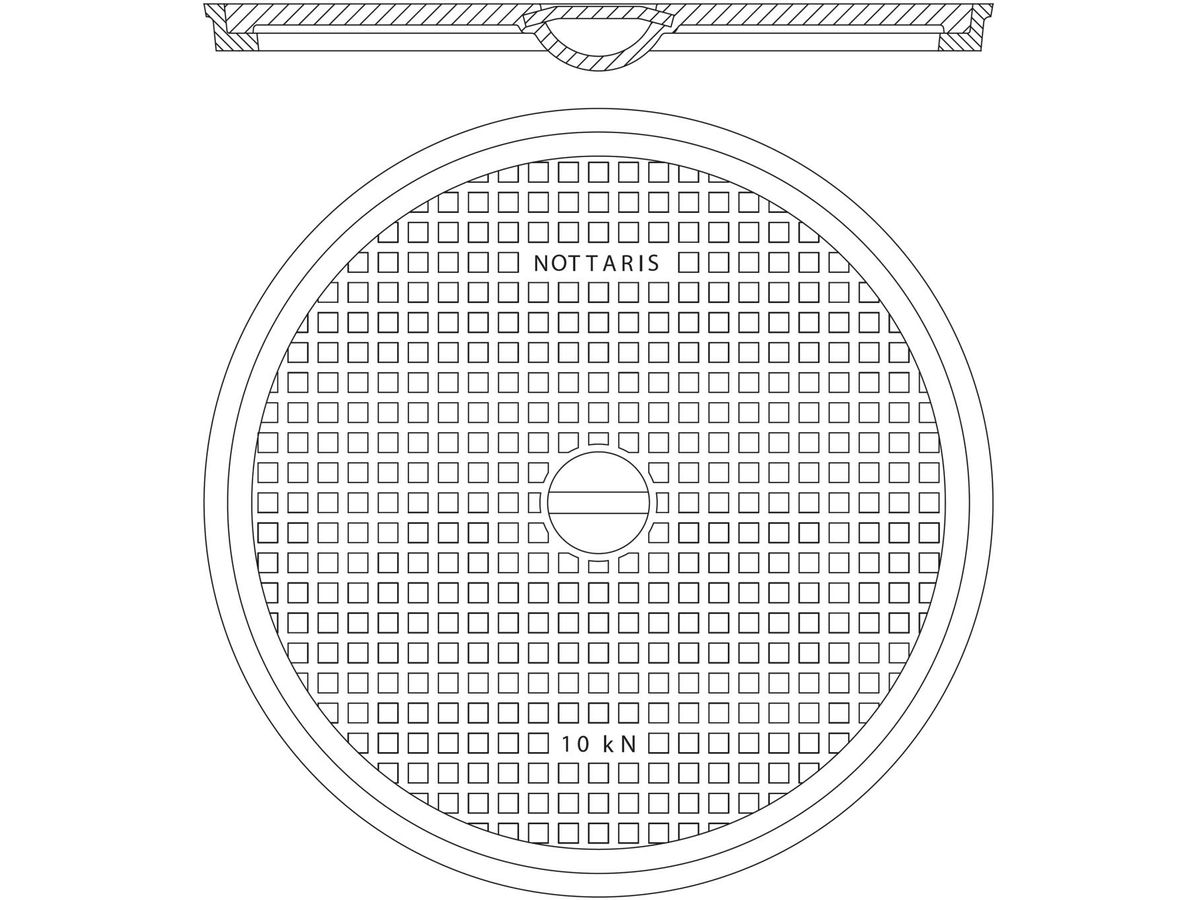 Schachtabdeckung Fig. 1011-30-00 (20H) - 1 To, mit Uni-Griff