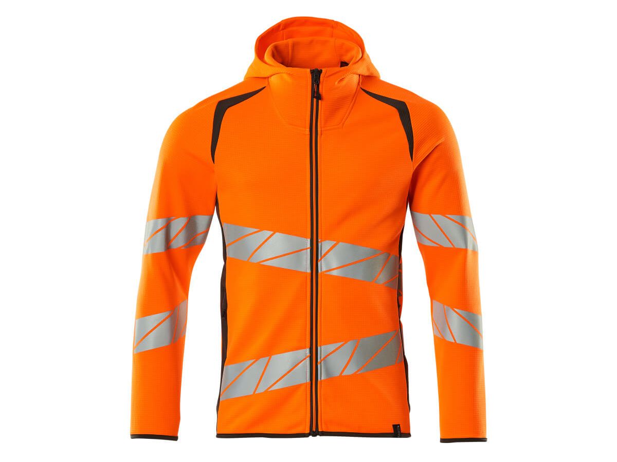 Kapuzensweatshirt, Gr. XL - hi-vis orange/dunkelanthrazit