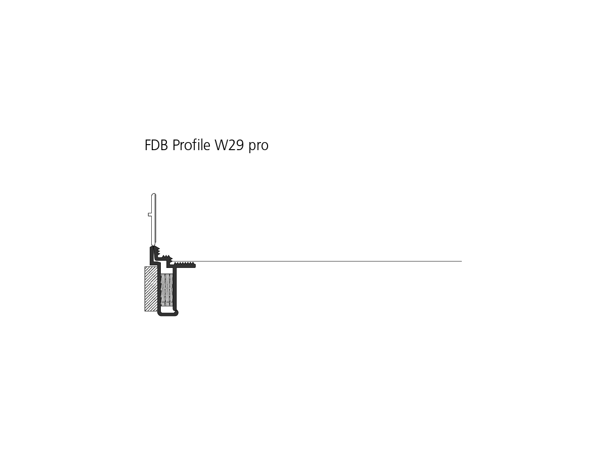 Riwega FDB Profil Typ W29 pro 25 mm - Länge: 240 cm, mit Netz 125 mm