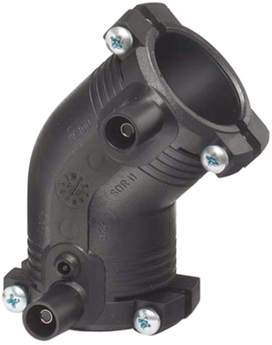 Winkel 45° PE100 S-5 SDR 11 PN 16 ELGEF+ - 5 bar Gas / 16 bar Wasser