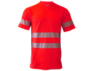 Säntis T-Shirt Kurzarm UPF 40, Gr. M - leuchtrot, mit Reflexstreifen