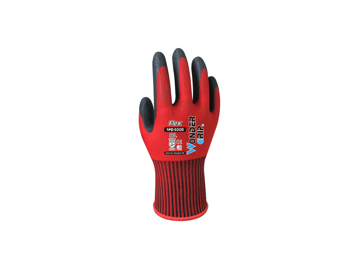 Wonder Grip Flex Handschuh - sehr dünn, rot
