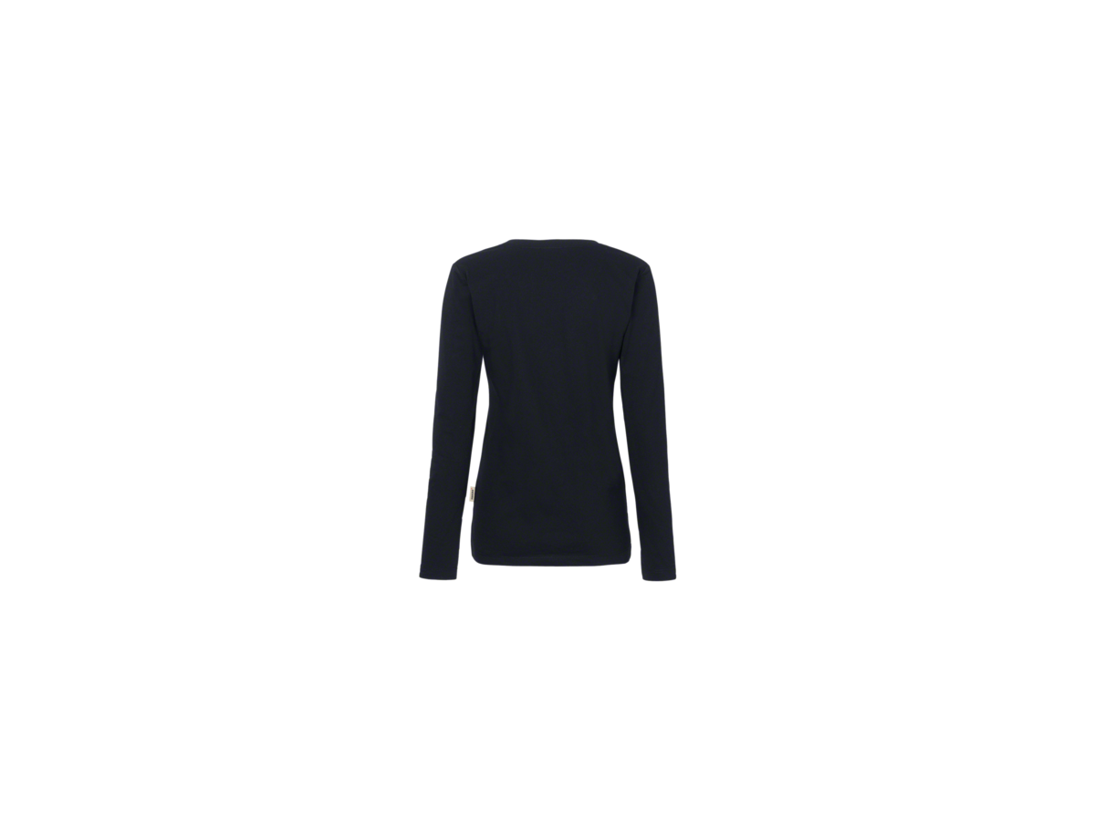 Damen-Longsleeve Perf. Gr. L, schwarz - 50% Baumwolle, 50% Polyester
