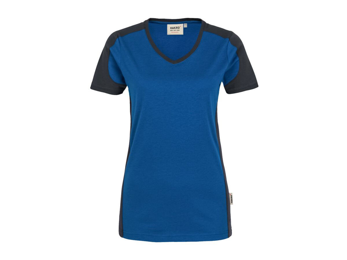 Damen-V-Shirt Contrast Performance - 50% Baumwolle, 50% Polyester, 160 g/m²