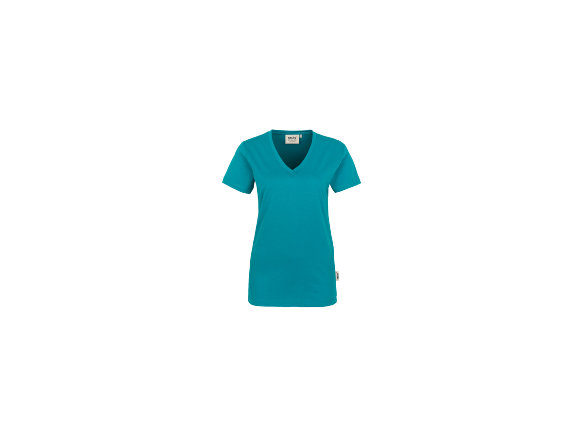 Damen-V-Shirt Classic Gr. S, smaragd - 100% Baumwolle, 160 g/m²