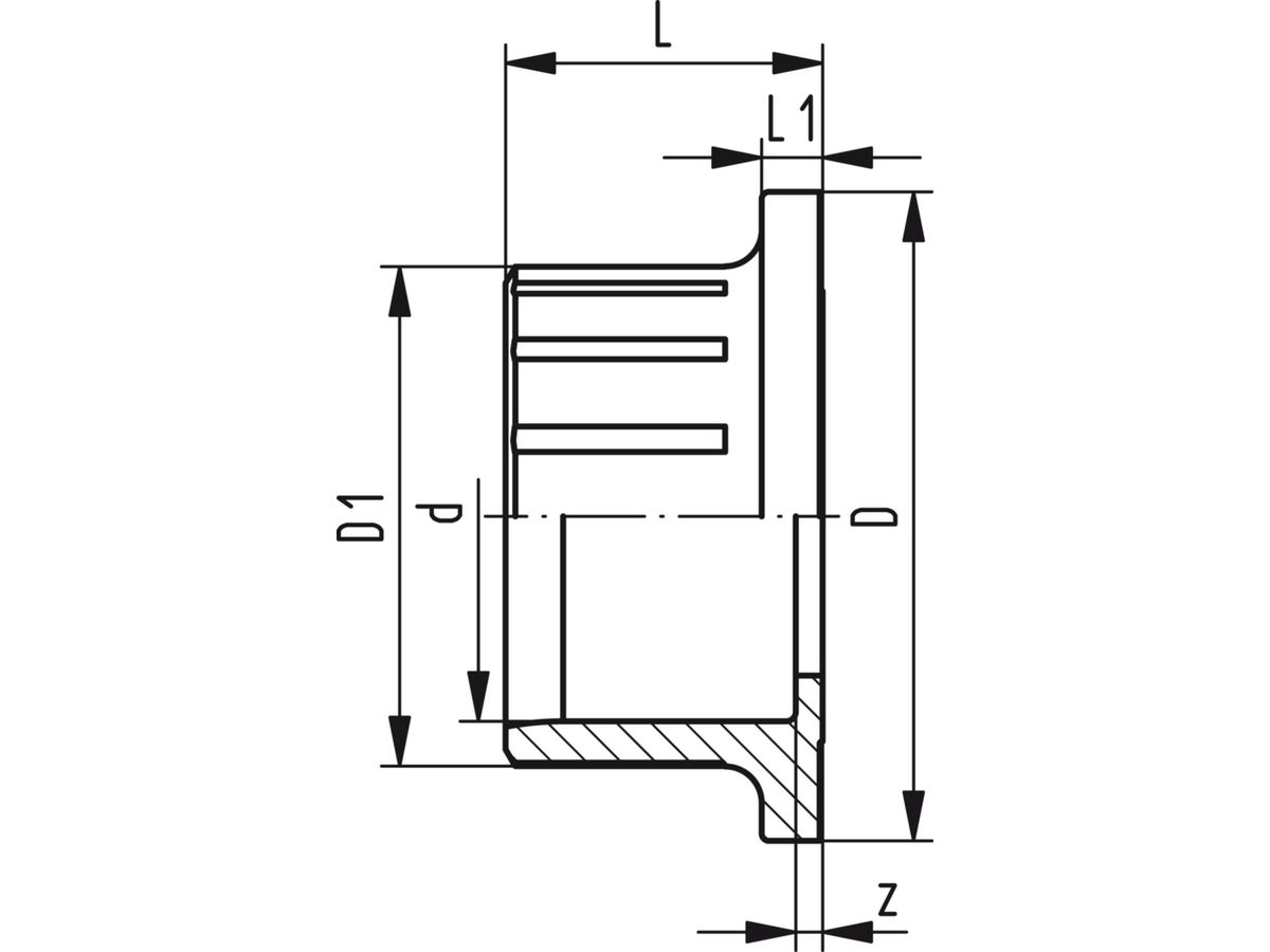 Anschlussteil 546 und 543 PVC-U - mit Klebemuffe metrisch