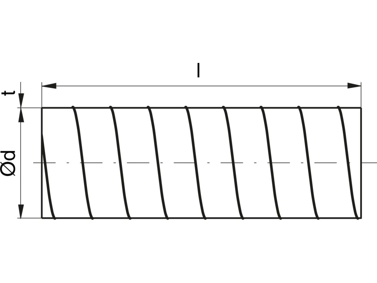 Spiralrohre verzinkt 80mm à 3m - SR-V 0.5mm