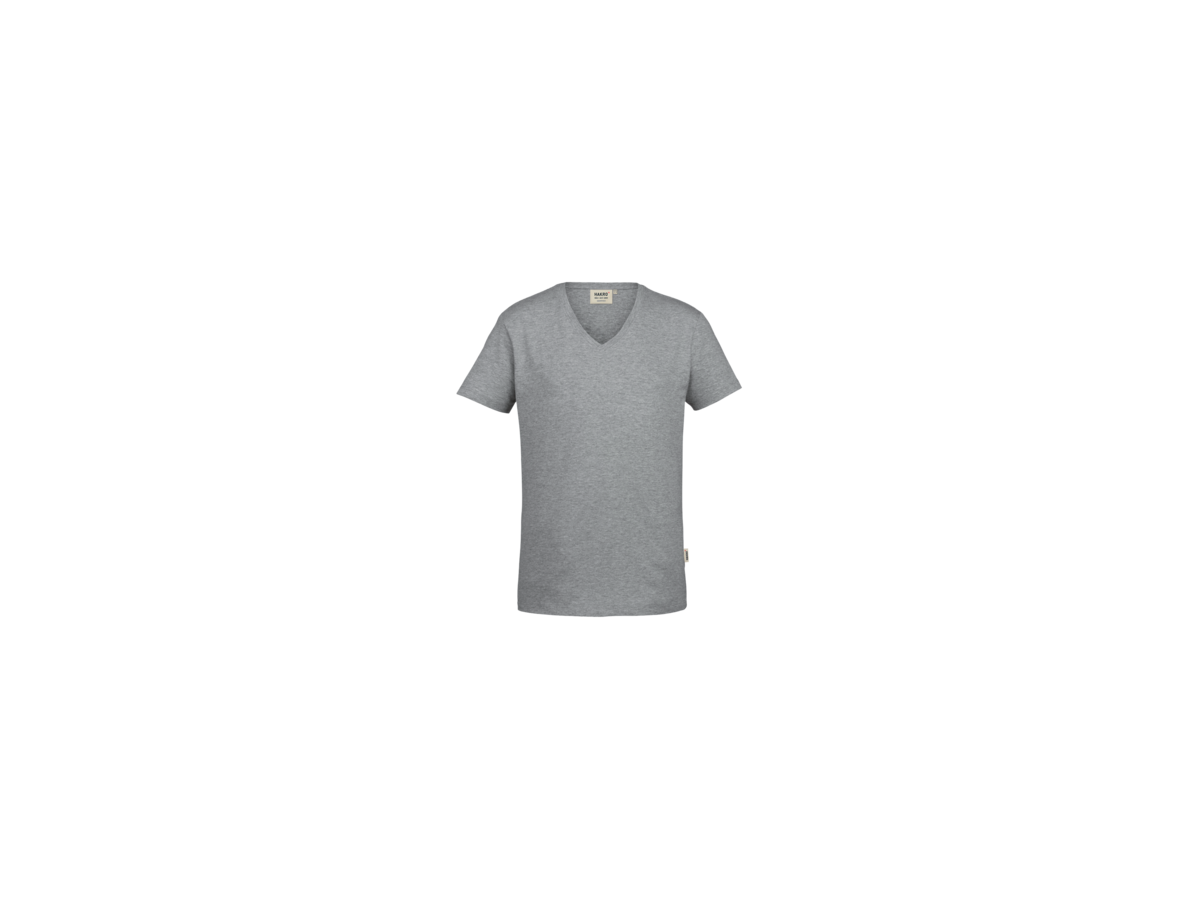 V-Shirt Stretch Gr. 3XL, grau meliert - 80% Baumw. 15% Visk. 5% Elast. 170 g/m²