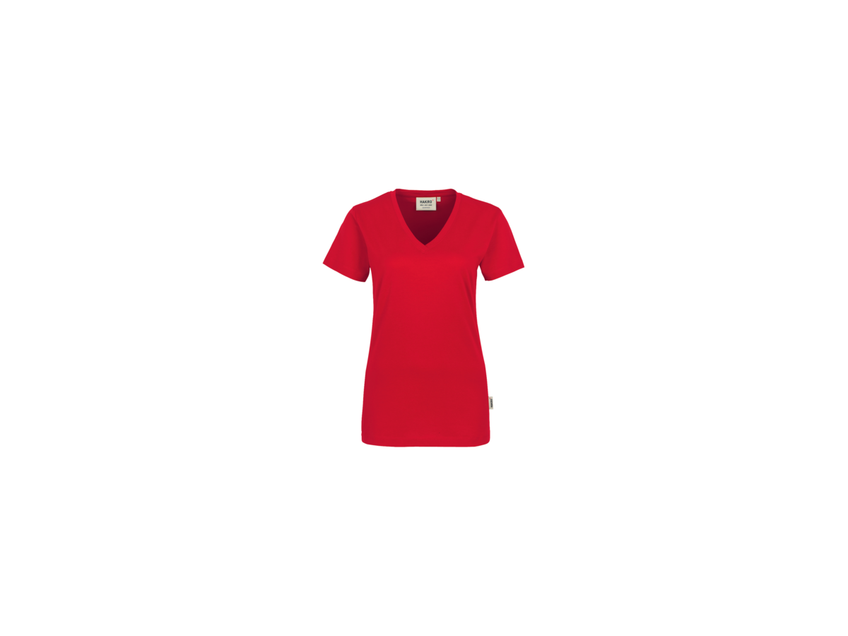 Damen-V-Shirt Classic Gr. XS, rot - 100% Baumwolle