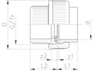 Klebverschraubungen PVC-U metrisch - Einlegteil: Klebemuffe