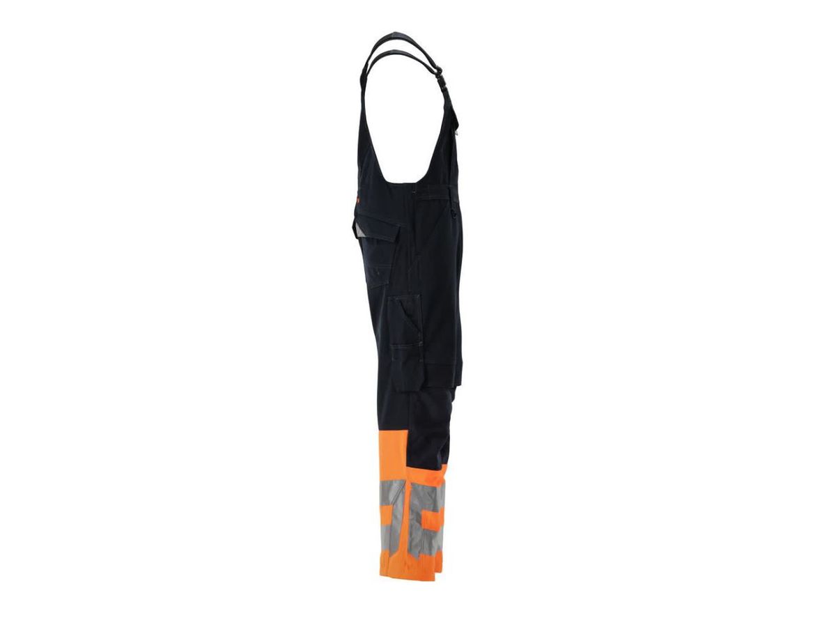 Sunderland Latzhose mit Knietaschen - Gr. 82C60, schwarzblau/hi-vis orange