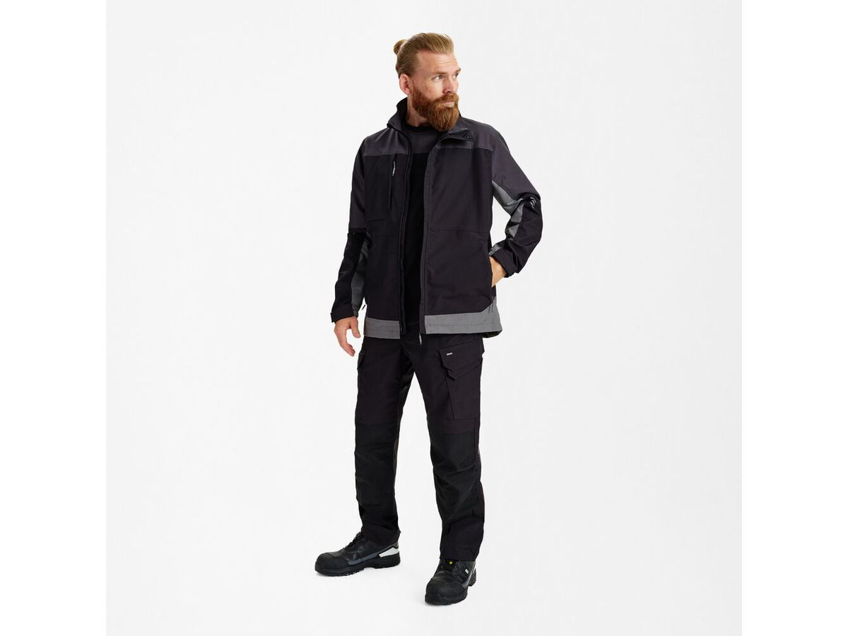 ENTIRE Arbeitsjacke Gr. L - Schwarz/Anthrazitgrau, 2-Wege-Stretch