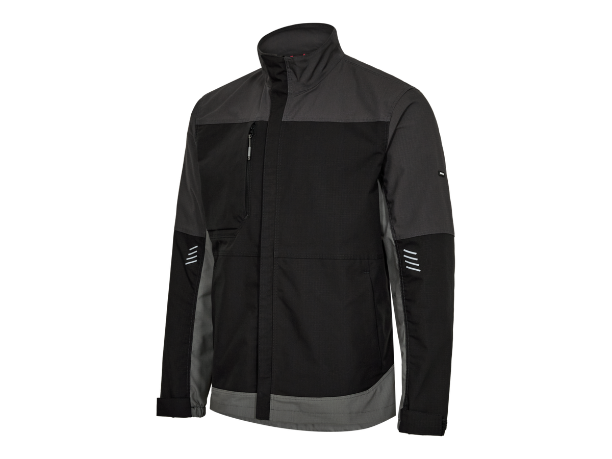 ENTIRE Arbeitsjacke Gr. L - Schwarz/Anthrazitgrau, 2-Wege-Stretch
