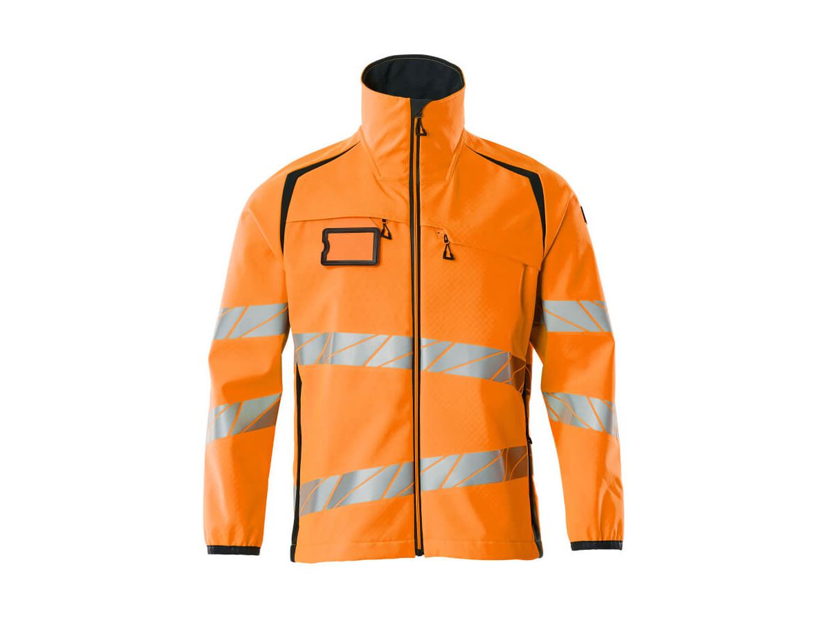 Soft Shell Jacke, Gr. 5XL - hi-vis orange/schwarzblau, 100% PES