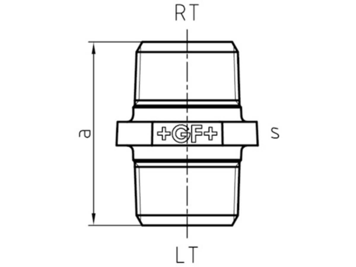 Doppelnippel r/l +GF+ verz. 281 1"