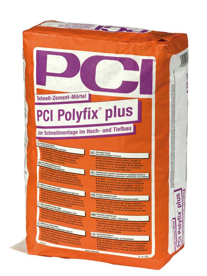 PCI-Polyfix plus, Schnell-Zement-Mörtel - zur Schnellmontage im Hoch- und Tiefbau