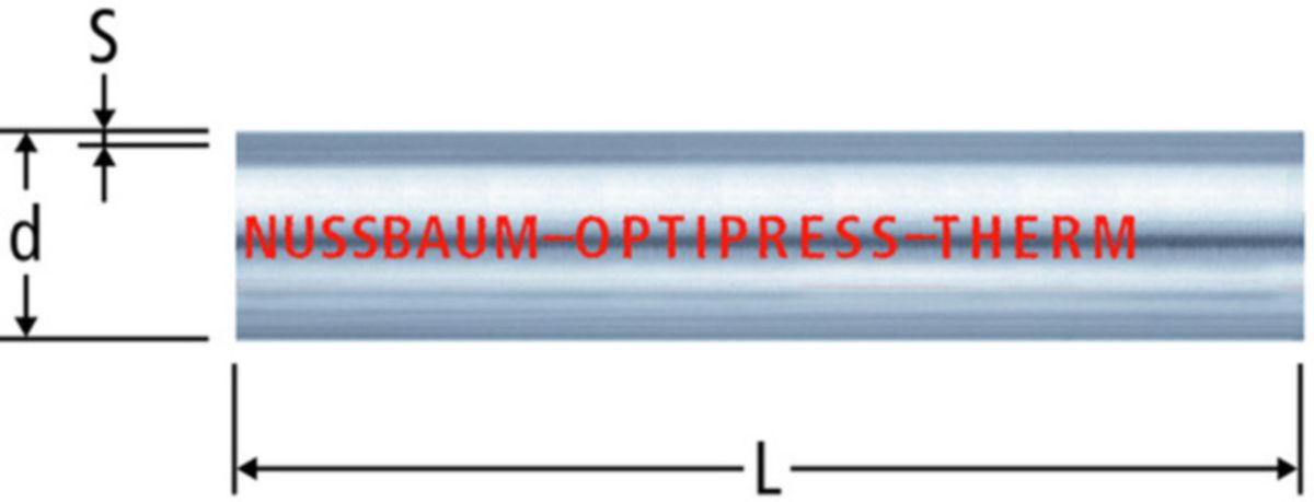 Optipress-Therm-Rohr, in Stangen à 6 m - mit durchgehender roter Linie