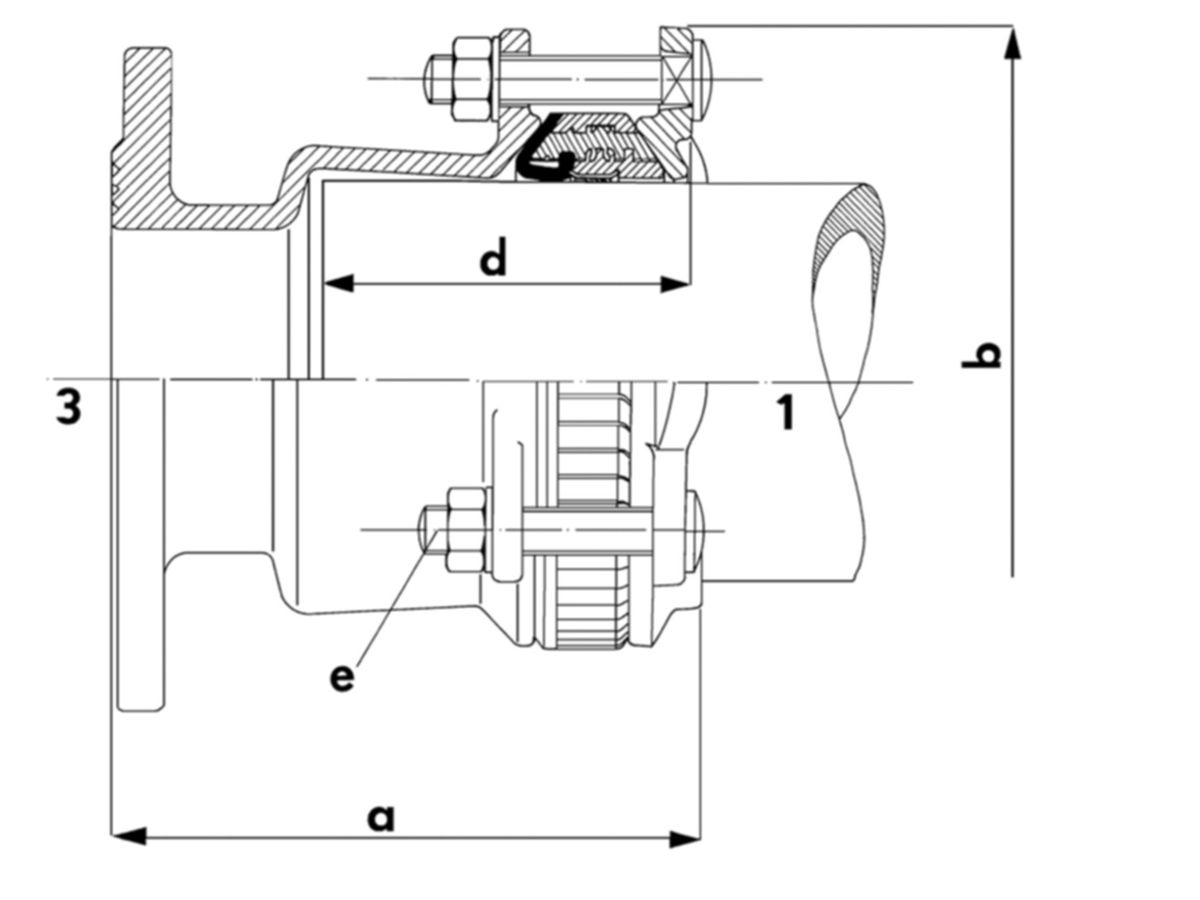 Multi/Joint 3057 E-Stück Fl.NW350 - ND10, zugfest, 352-393 mm